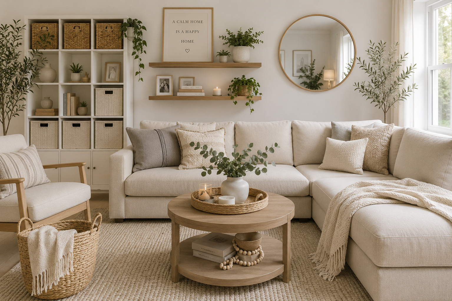Beautifully organised living room
